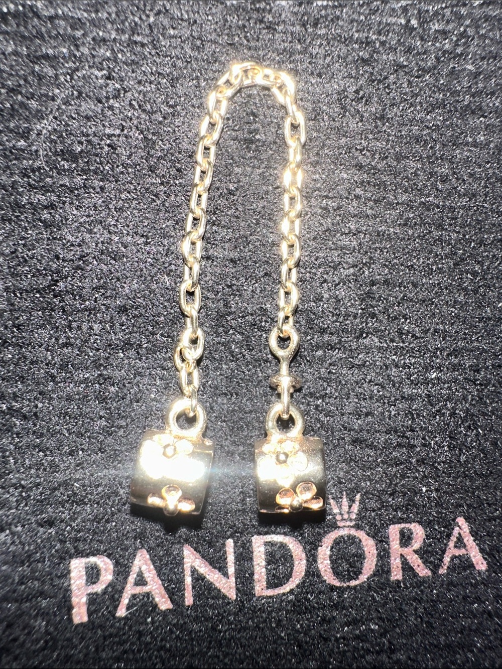 Pandora ❤️ Authentic 14K Yellow Gold  ~ Retired Flower Daisy Safety Chain